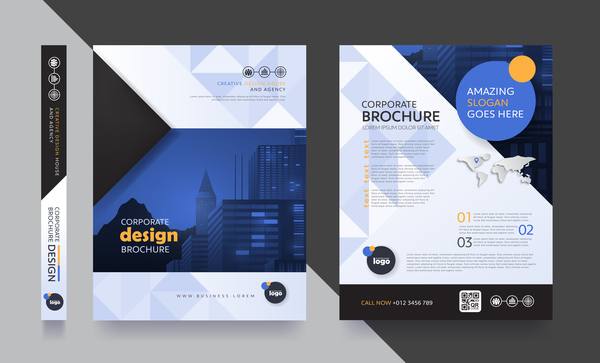 Creative brochure cover modern design vector 07