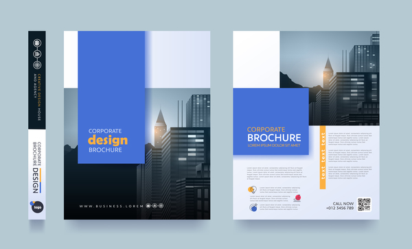 Creative brochure cover modern design vector 08