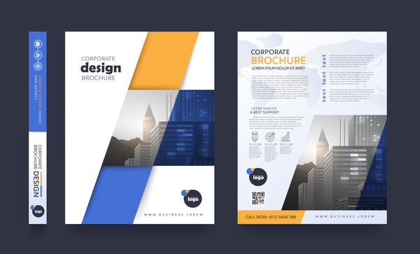 Creative brochure cover modern design vector 09