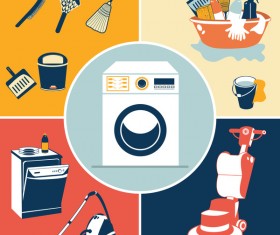 Creative cleaning icons