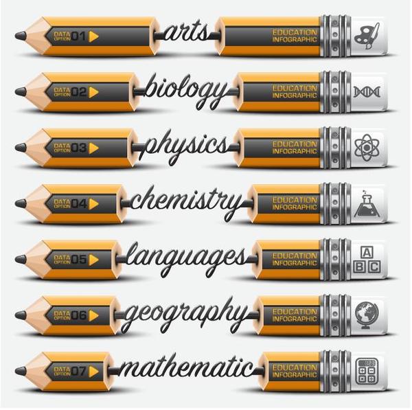 Creative pencil infographic vector template