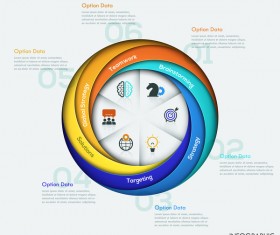 Cricles option infographic template vectors 03