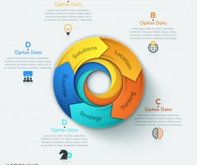 Cricles option infographic template vectors 07