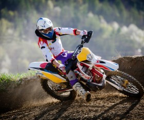 Cross-country motorcycle race Stock Photo 01