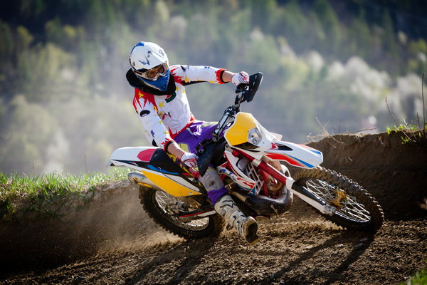 Cross-country motorcycle race Stock Photo 01