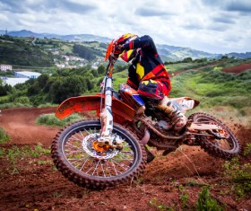 Cross-country motorcycle race Stock Photo 02