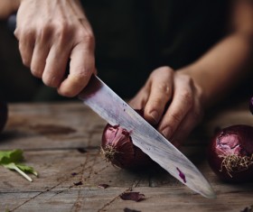 Cut onion Stock Photo