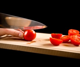 Cut tomatoes Stock Photo