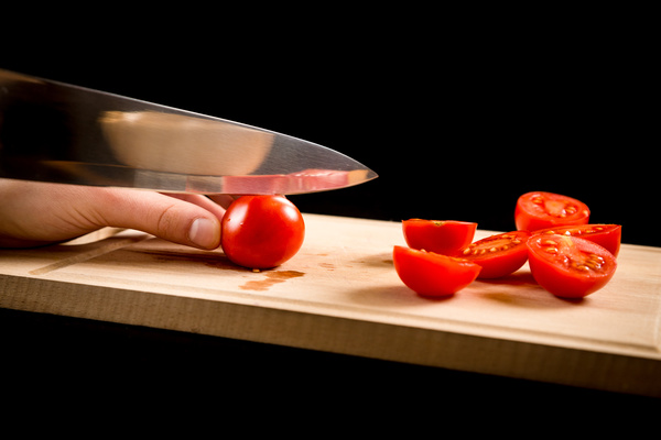 Cut tomatoes Stock Photo