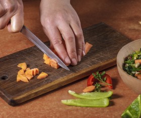 Cut vegetables diced Stock Photo