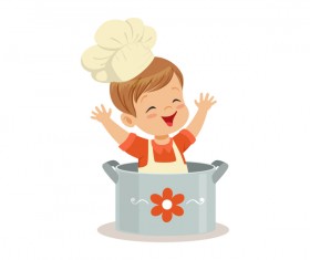 Cute baby chef vector