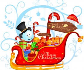 Cute cartoon christmas card vector template 11
