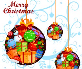 Cute cartoon christmas card vector template 14