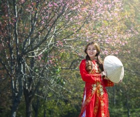 Cute girl in national dress Stock Photo