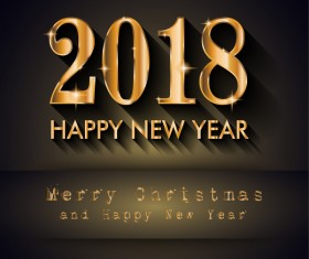 Dark 2018 new year with christmas background vector
