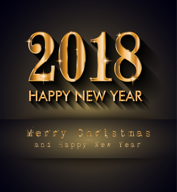 Dark 2018 new year with christmas background vector