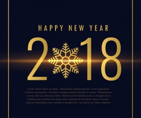 Dark blue 2018 new year background vector material