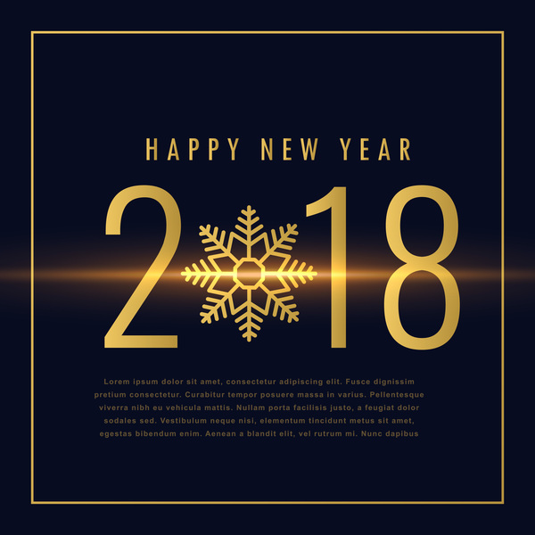 Dark blue 2018 new year background vector material