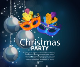 Dark color christmas party poster template vector