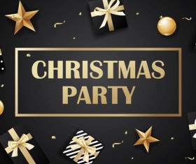 Dark styles christmas party vector template