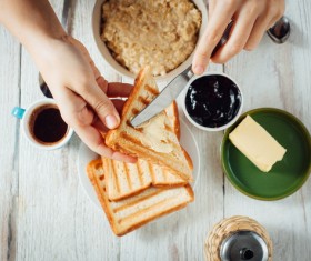 Daub butter and bread Stock Photo 01