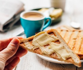 Daub butter and bread Stock Photo 02