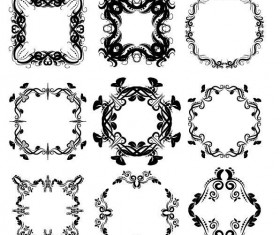 Decor floral frames vector set