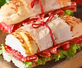 Delicious sausage sandwich Stock Photo 03
