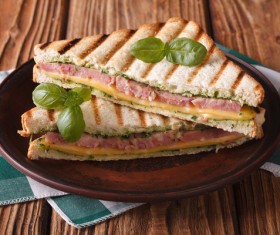 Delicious sausage sandwich Stock Photo 04