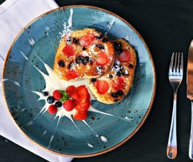 Delicious traditional fruit milk dish Stock Photo