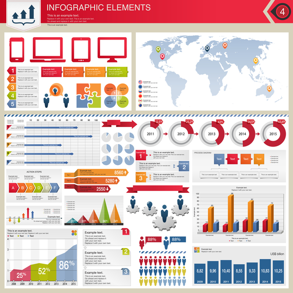 Detailed infographic elements template vector 02