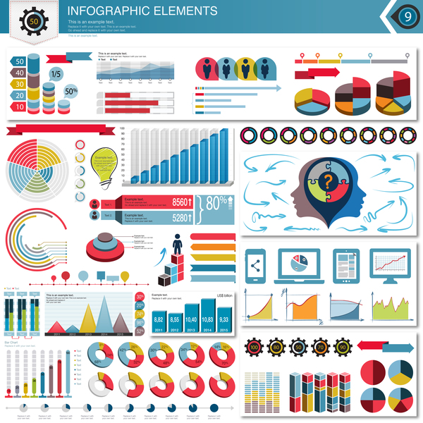 Detailed infographic elements template vector 03