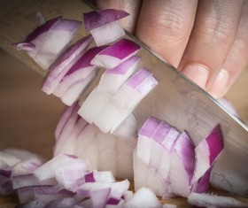 Diced onion Stock Photo