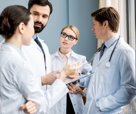 Doctors discuss issues Stock Photo