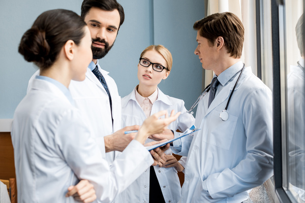 Doctors discuss issues Stock Photo