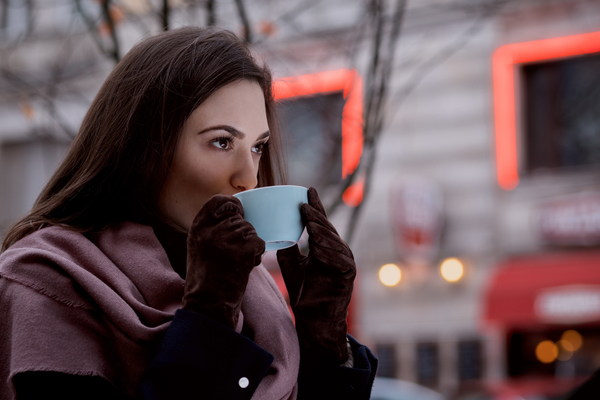 Drink coffee woman Stock Photo