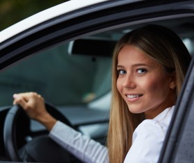 Driving car girl Stock Photo 01