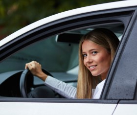 Driving car girl Stock Photo 02