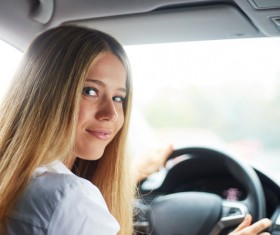 Driving car girl Stock Photo 03