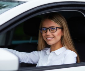 Driving car girl Stock Photo 05