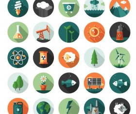 Ecology flat icons set