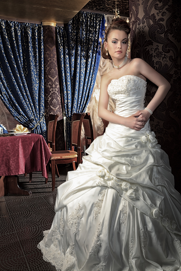 Elegant and beautiful bride Stock Photo 03