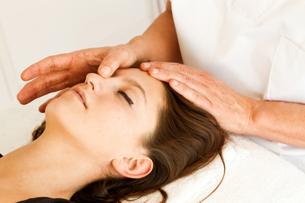 Facial massage and maintenance Stock Photo