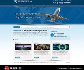 Flight Training Company Website PSD template