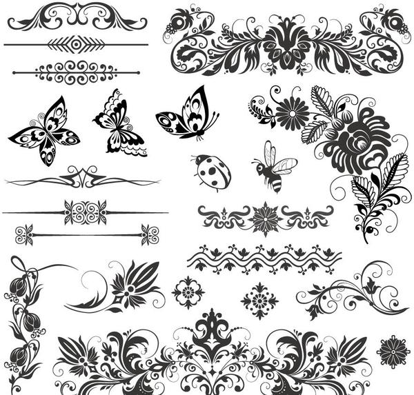 Floral ornaments with insect vector material