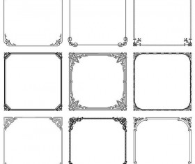 Floral square frames vector 01