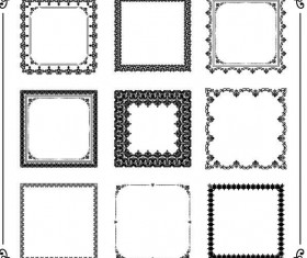 Floral square frames vector 02