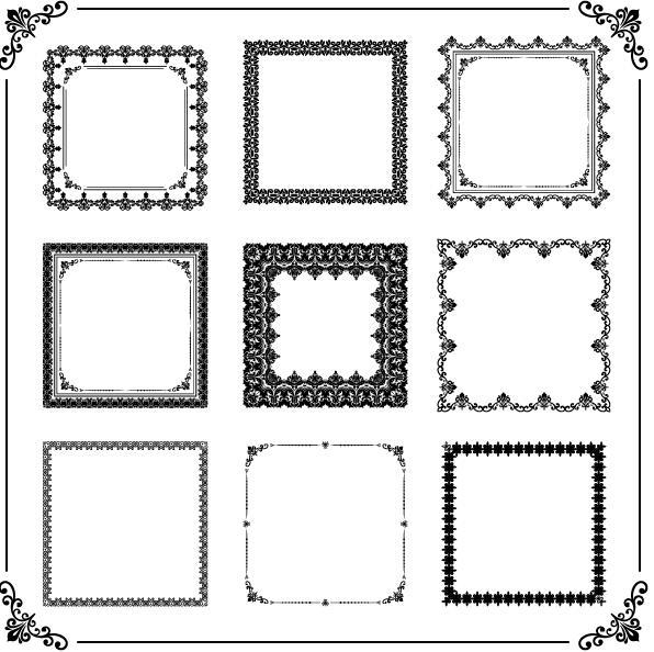 Download Floral square frames vector 02 free download