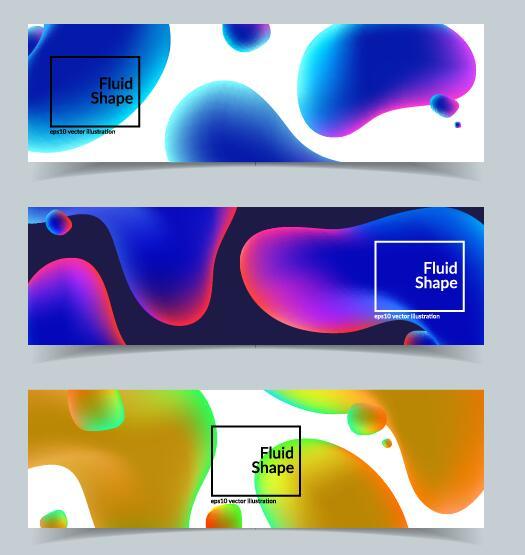 Fluid shapes banners vector