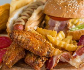 Fried chicken burger fast food Stock Photo